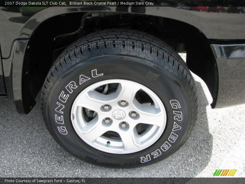 Brilliant Black Crystal Pearl / Medium Slate Gray 2007 Dodge Dakota SLT Club Cab