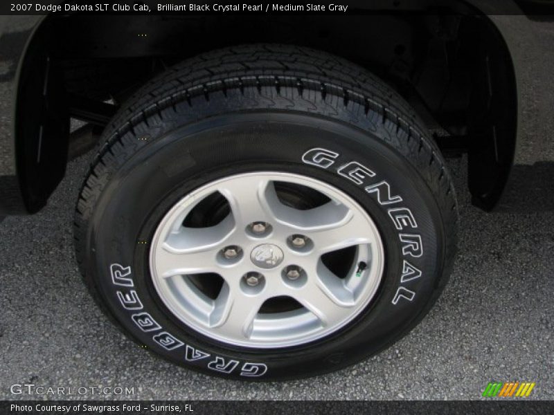 Brilliant Black Crystal Pearl / Medium Slate Gray 2007 Dodge Dakota SLT Club Cab