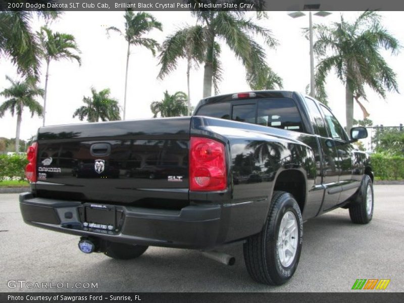Brilliant Black Crystal Pearl / Medium Slate Gray 2007 Dodge Dakota SLT Club Cab