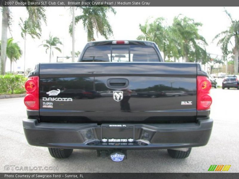 Brilliant Black Crystal Pearl / Medium Slate Gray 2007 Dodge Dakota SLT Club Cab