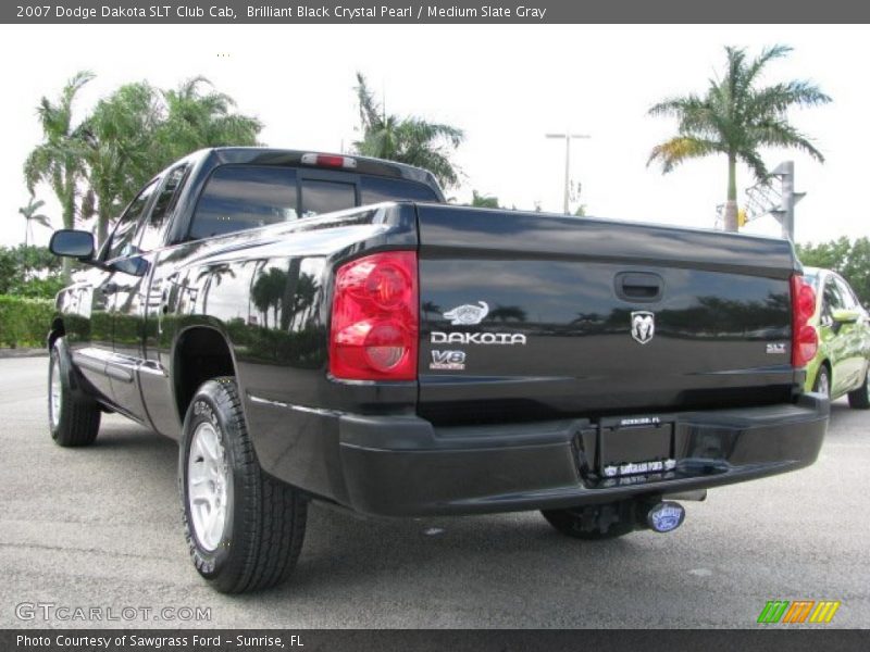 Brilliant Black Crystal Pearl / Medium Slate Gray 2007 Dodge Dakota SLT Club Cab