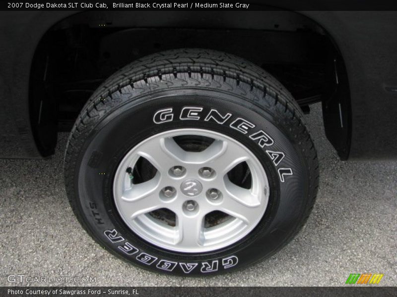 Brilliant Black Crystal Pearl / Medium Slate Gray 2007 Dodge Dakota SLT Club Cab