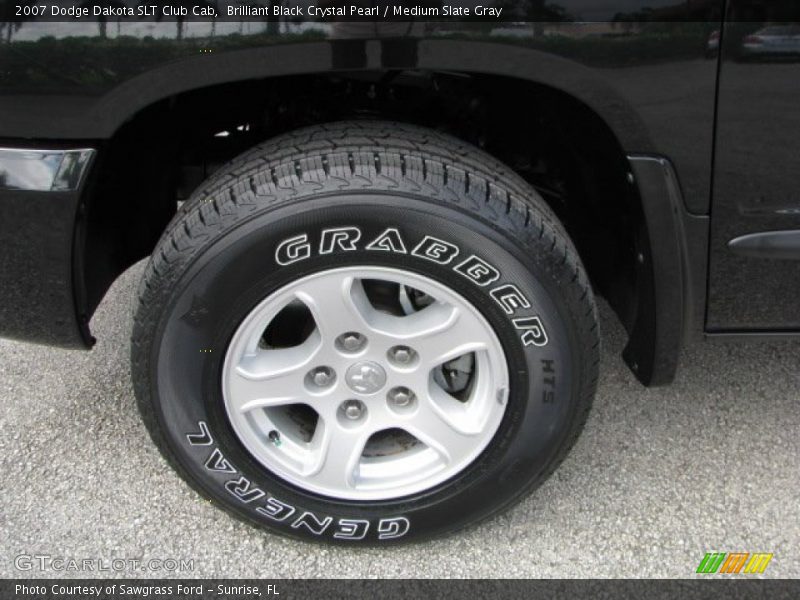 Brilliant Black Crystal Pearl / Medium Slate Gray 2007 Dodge Dakota SLT Club Cab