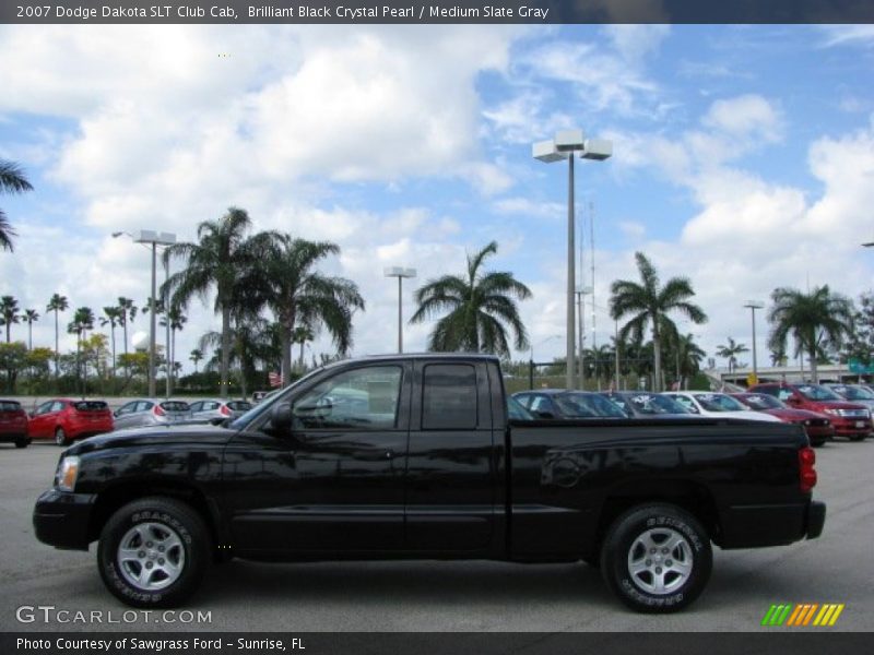 Brilliant Black Crystal Pearl / Medium Slate Gray 2007 Dodge Dakota SLT Club Cab