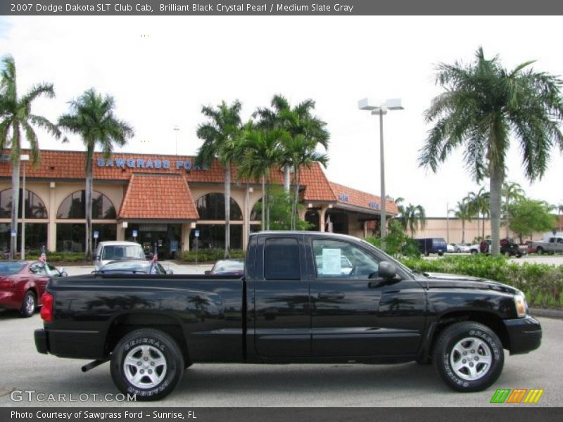 Brilliant Black Crystal Pearl / Medium Slate Gray 2007 Dodge Dakota SLT Club Cab
