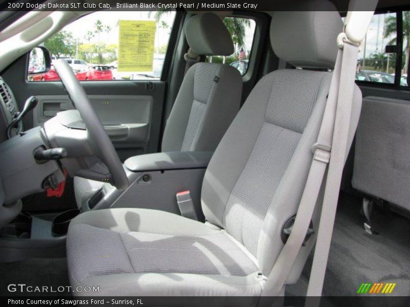 Brilliant Black Crystal Pearl / Medium Slate Gray 2007 Dodge Dakota SLT Club Cab
