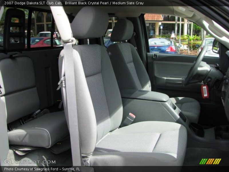 Brilliant Black Crystal Pearl / Medium Slate Gray 2007 Dodge Dakota SLT Club Cab