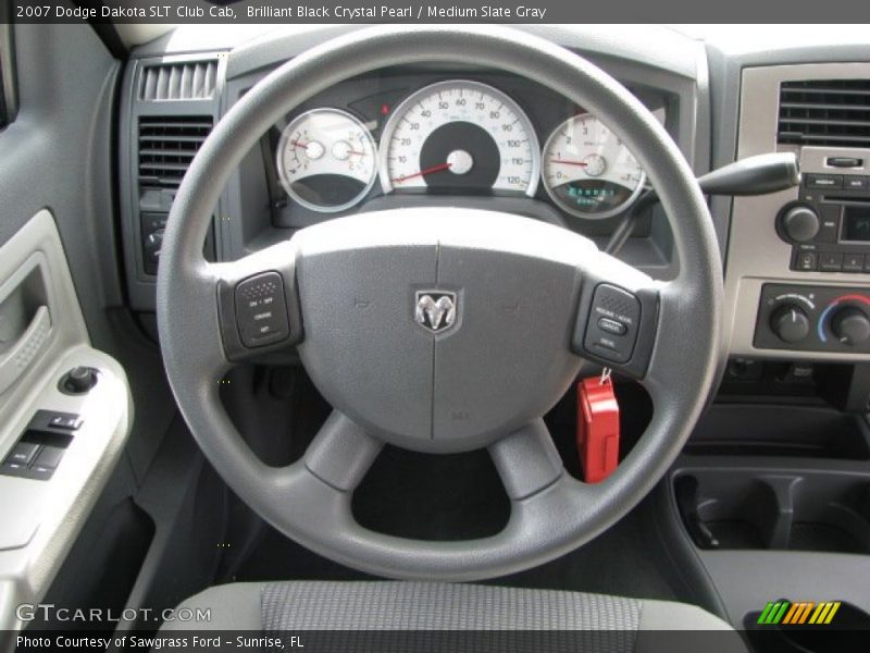 Brilliant Black Crystal Pearl / Medium Slate Gray 2007 Dodge Dakota SLT Club Cab