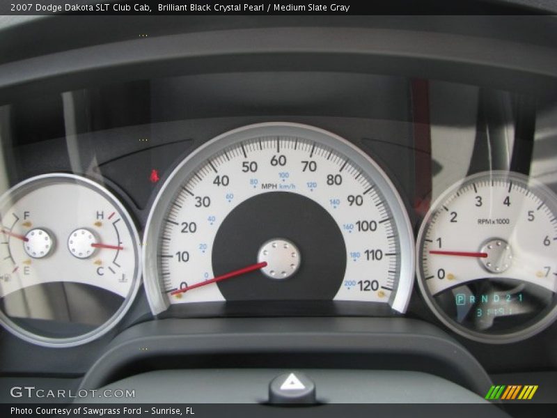 Brilliant Black Crystal Pearl / Medium Slate Gray 2007 Dodge Dakota SLT Club Cab