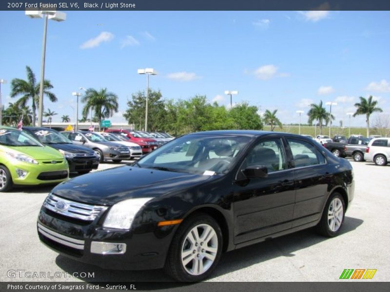 Black / Light Stone 2007 Ford Fusion SEL V6