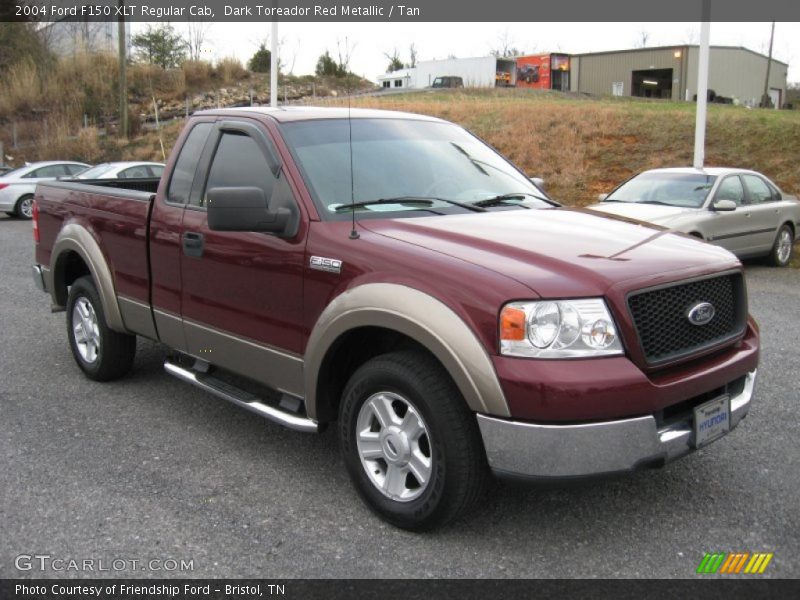 Dark Toreador Red Metallic / Tan 2004 Ford F150 XLT Regular Cab