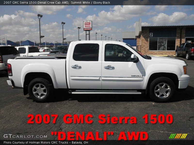 Summit White / Ebony Black 2007 GMC Sierra 1500 Denali Crew Cab AWD