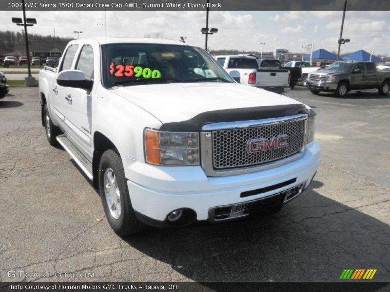 Summit White / Ebony Black 2007 GMC Sierra 1500 Denali Crew Cab AWD