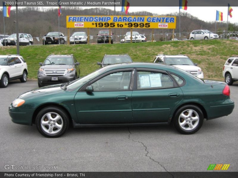 Tropic Green Metallic / Medium Parchment 2000 Ford Taurus SES