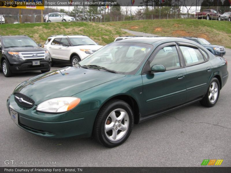 Tropic Green Metallic / Medium Parchment 2000 Ford Taurus SES