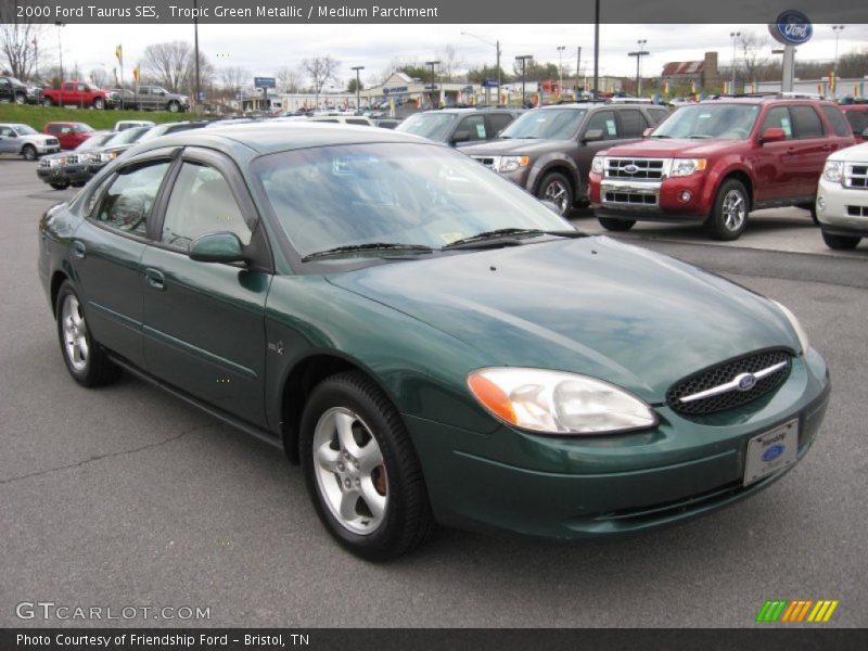 Tropic Green Metallic / Medium Parchment 2000 Ford Taurus SES
