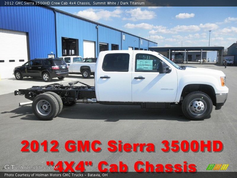 Summit White / Dark Titanium 2012 GMC Sierra 3500HD Crew Cab 4x4 Chassis
