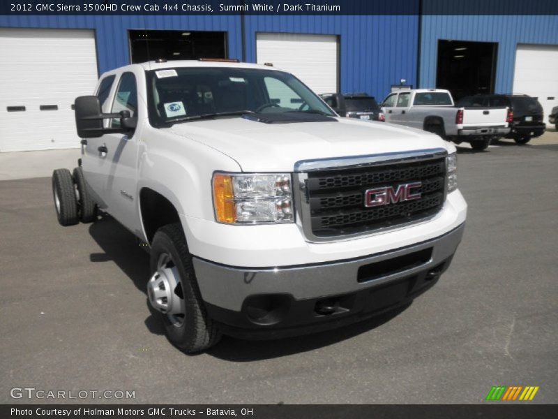 Summit White / Dark Titanium 2012 GMC Sierra 3500HD Crew Cab 4x4 Chassis