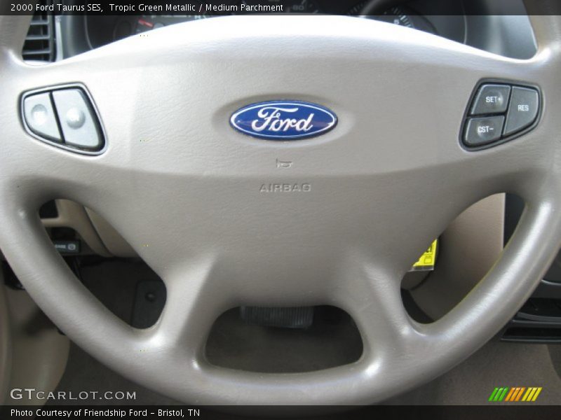 Tropic Green Metallic / Medium Parchment 2000 Ford Taurus SES
