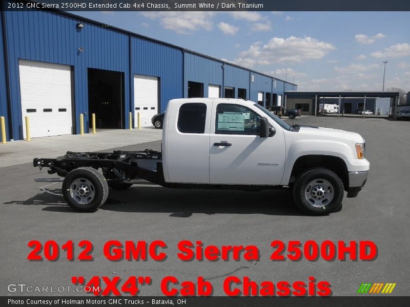 Summit White / Dark Titanium 2012 GMC Sierra 2500HD Extended Cab 4x4 Chassis