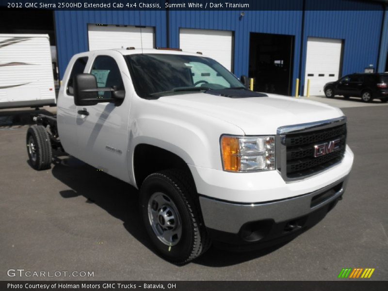 Summit White / Dark Titanium 2012 GMC Sierra 2500HD Extended Cab 4x4 Chassis