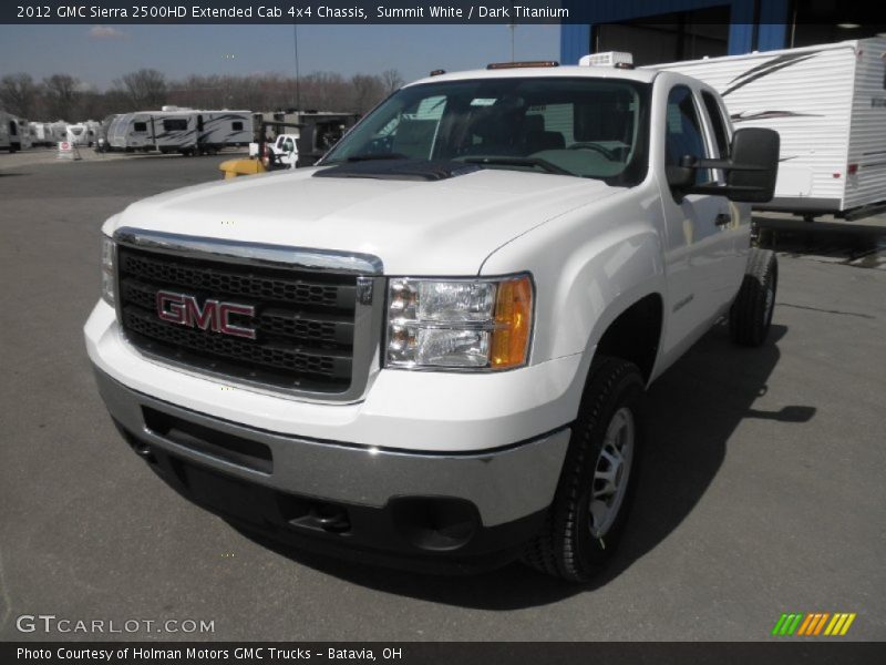 Summit White / Dark Titanium 2012 GMC Sierra 2500HD Extended Cab 4x4 Chassis