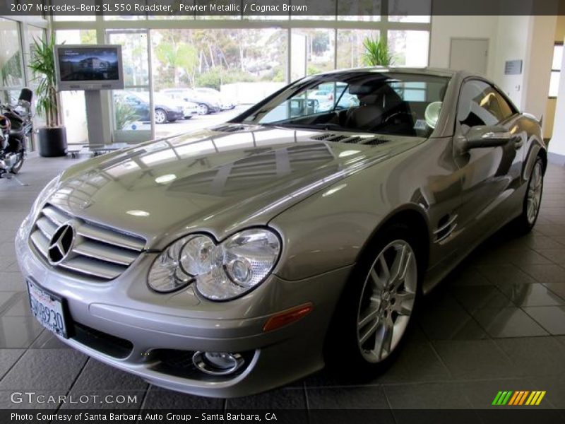 Pewter Metallic / Cognac Brown 2007 Mercedes-Benz SL 550 Roadster