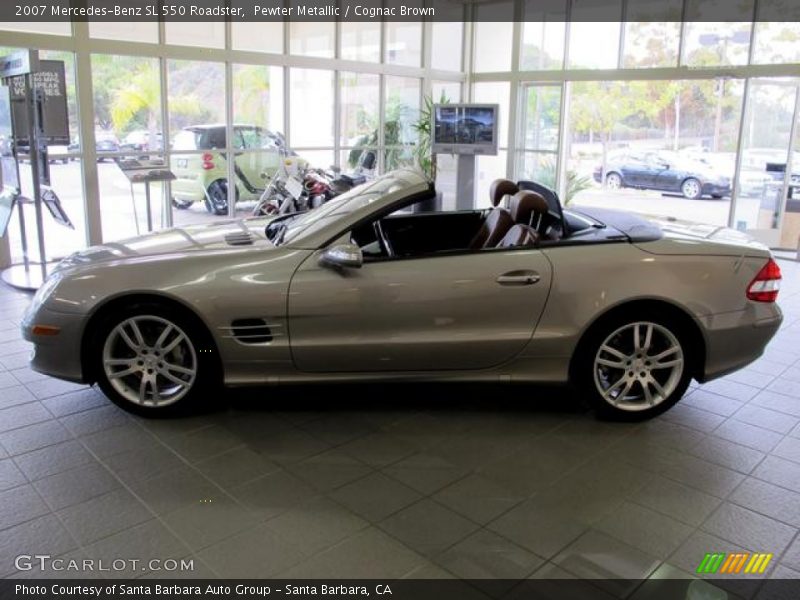 Pewter Metallic / Cognac Brown 2007 Mercedes-Benz SL 550 Roadster