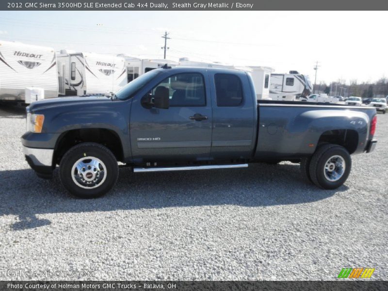 Stealth Gray Metallic / Ebony 2012 GMC Sierra 3500HD SLE Extended Cab 4x4 Dually