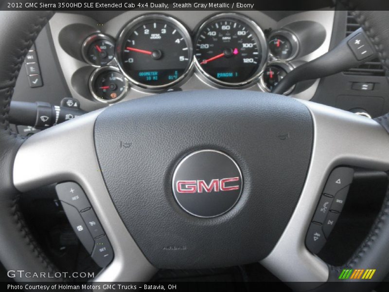 Stealth Gray Metallic / Ebony 2012 GMC Sierra 3500HD SLE Extended Cab 4x4 Dually