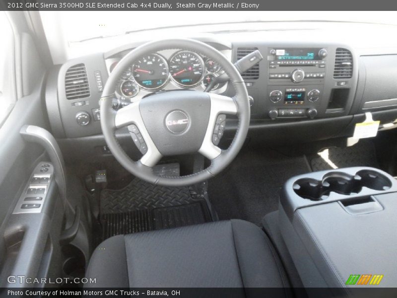 Stealth Gray Metallic / Ebony 2012 GMC Sierra 3500HD SLE Extended Cab 4x4 Dually