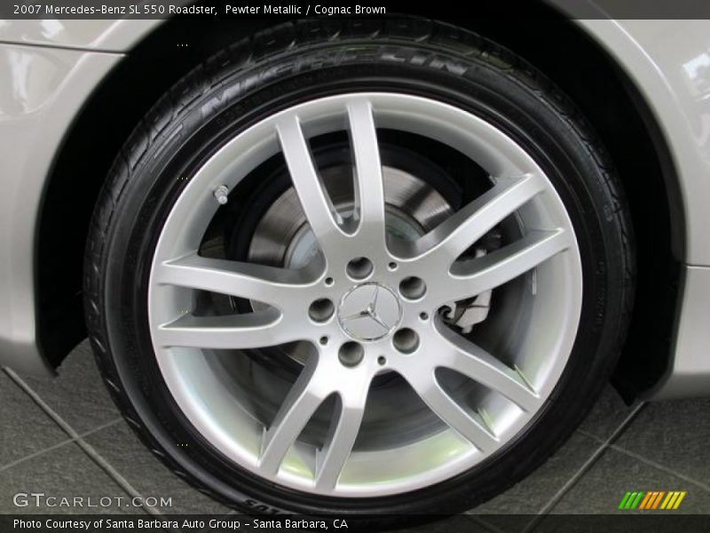 Pewter Metallic / Cognac Brown 2007 Mercedes-Benz SL 550 Roadster