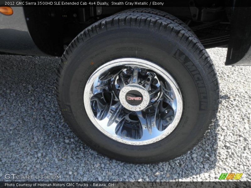 Stealth Gray Metallic / Ebony 2012 GMC Sierra 3500HD SLE Extended Cab 4x4 Dually