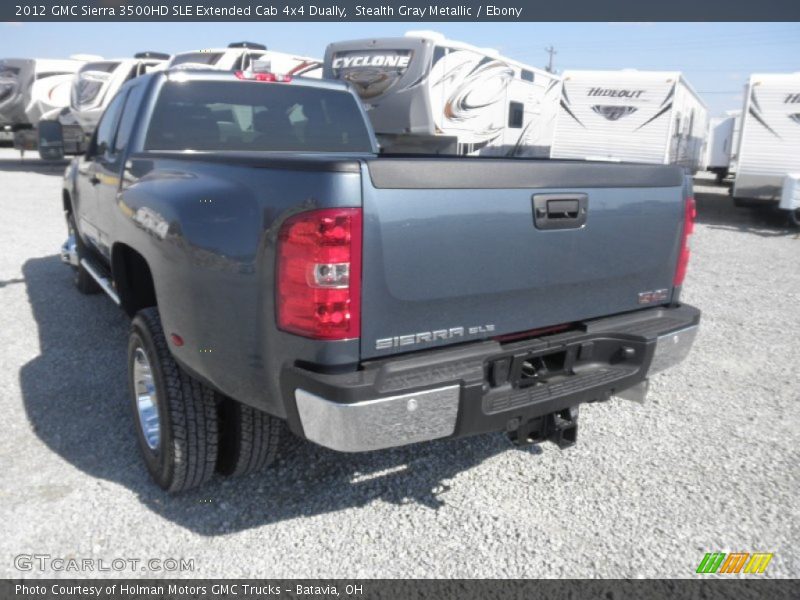 Stealth Gray Metallic / Ebony 2012 GMC Sierra 3500HD SLE Extended Cab 4x4 Dually