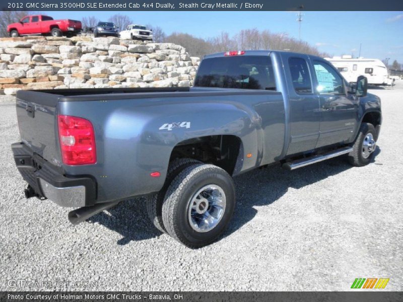 Stealth Gray Metallic / Ebony 2012 GMC Sierra 3500HD SLE Extended Cab 4x4 Dually