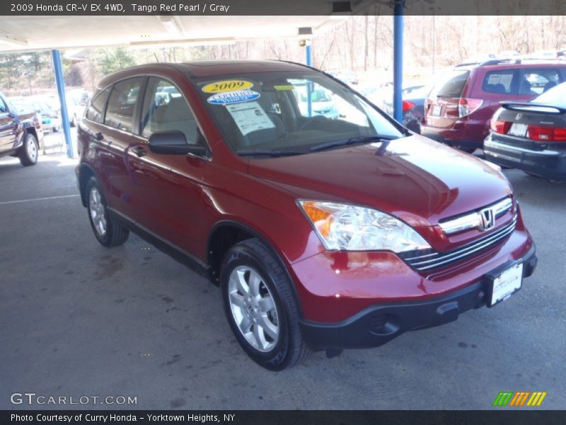 Tango Red Pearl / Gray 2009 Honda CR-V EX 4WD