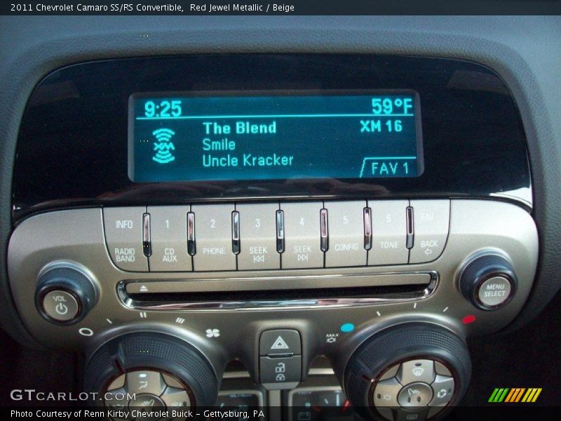 Audio System of 2011 Camaro SS/RS Convertible
