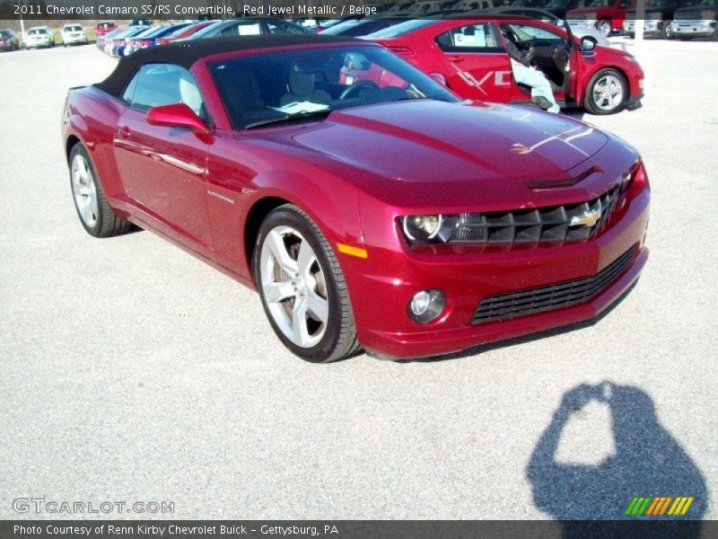 Red Jewel Metallic / Beige 2011 Chevrolet Camaro SS/RS Convertible