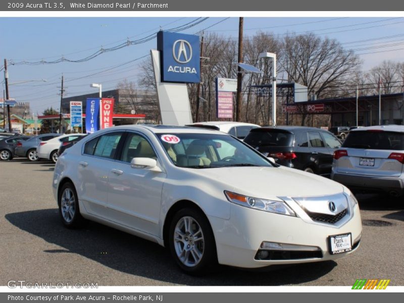 White Diamond Pearl / Parchment 2009 Acura TL 3.5