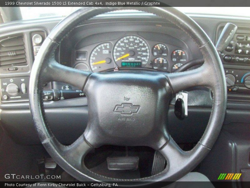 Indigo Blue Metallic / Graphite 1999 Chevrolet Silverado 1500 LS Extended Cab 4x4