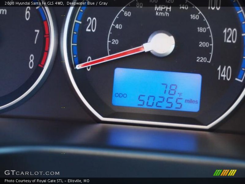 Deepwater Blue / Gray 2008 Hyundai Santa Fe GLS 4WD