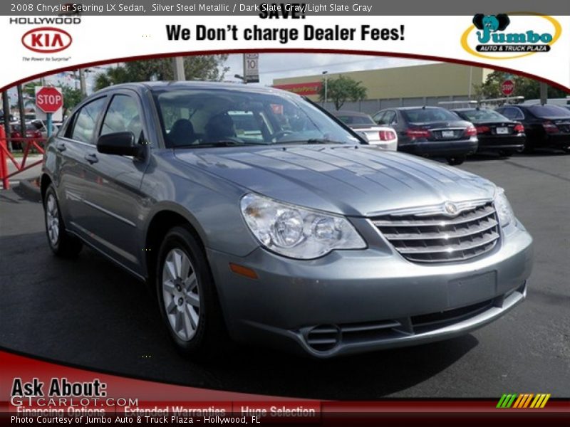 Silver Steel Metallic / Dark Slate Gray/Light Slate Gray 2008 Chrysler Sebring LX Sedan