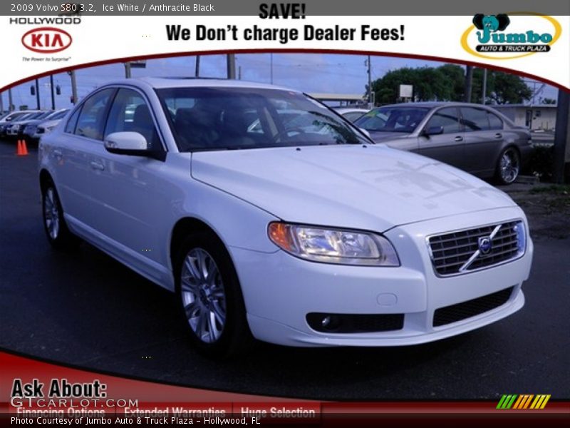 Ice White / Anthracite Black 2009 Volvo S80 3.2