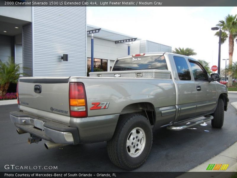 Light Pewter Metallic / Medium Gray 2000 Chevrolet Silverado 1500 LS Extended Cab 4x4