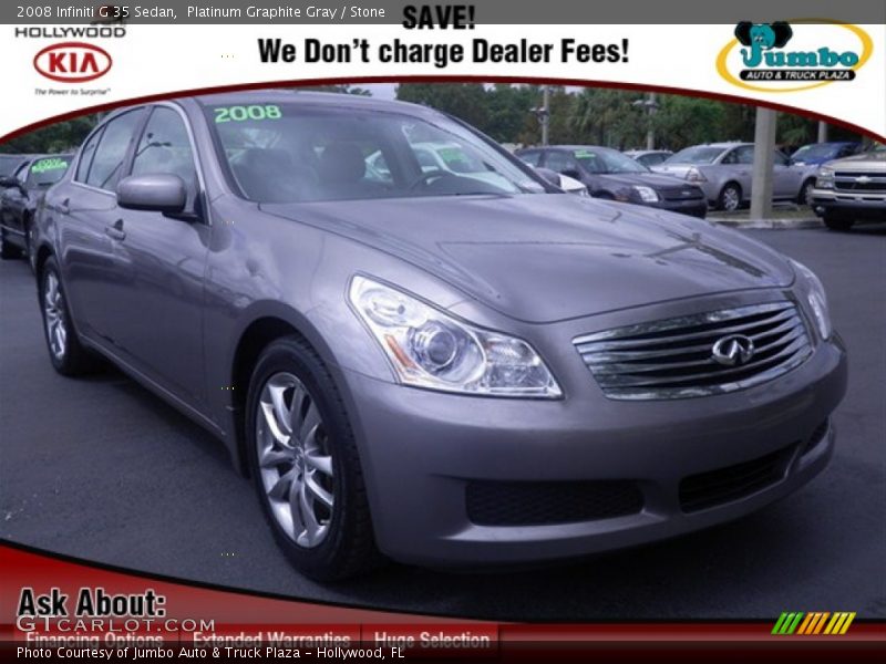 Platinum Graphite Gray / Stone 2008 Infiniti G 35 Sedan