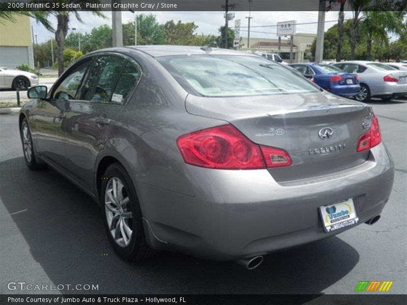 Platinum Graphite Gray / Stone 2008 Infiniti G 35 Sedan