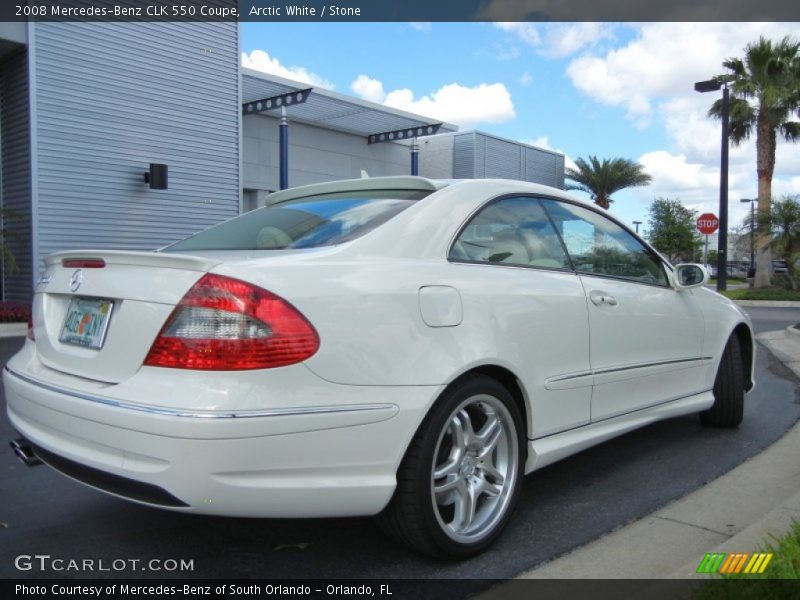 Arctic White / Stone 2008 Mercedes-Benz CLK 550 Coupe