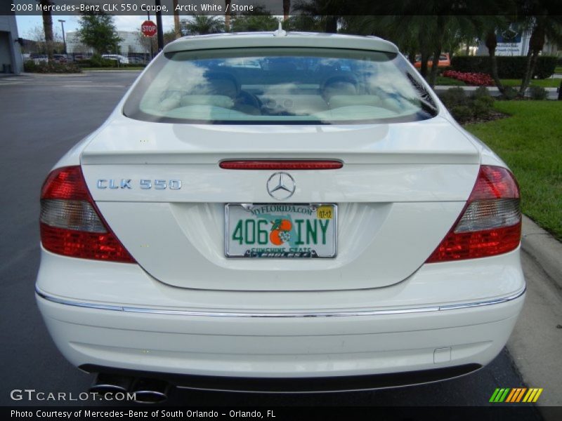 Arctic White / Stone 2008 Mercedes-Benz CLK 550 Coupe