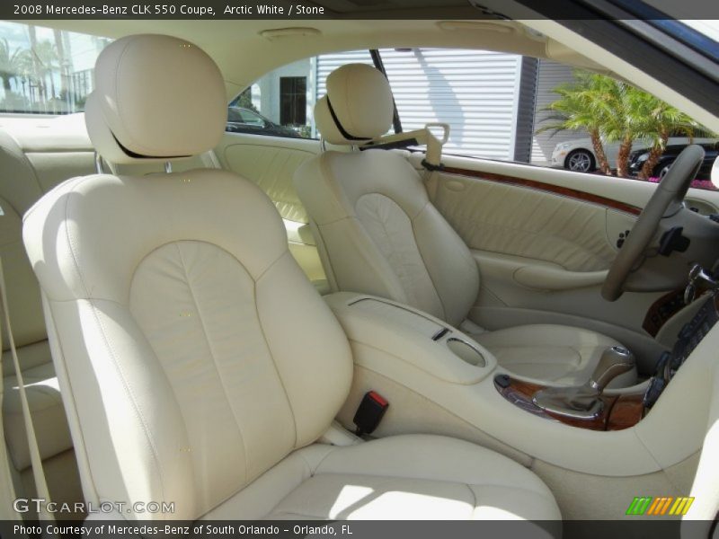 Arctic White / Stone 2008 Mercedes-Benz CLK 550 Coupe