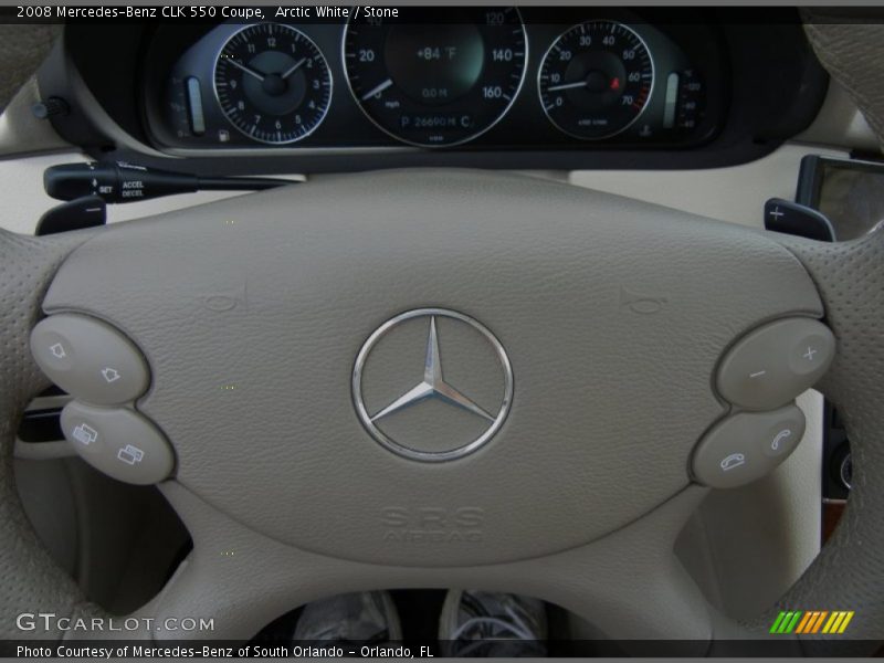 Arctic White / Stone 2008 Mercedes-Benz CLK 550 Coupe